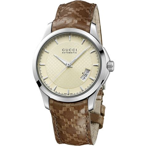 gucci men's g-timeless automatico ivory dial brown ya126421|Gucci watches for women.